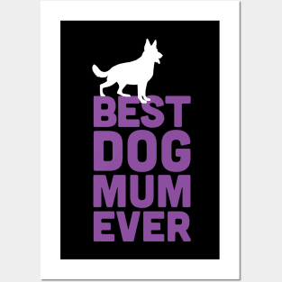 Best German Shepherd Dog Mum Ever - Purple Dog Lover Gift Posters and Art